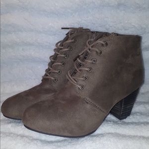 high heel suede boots